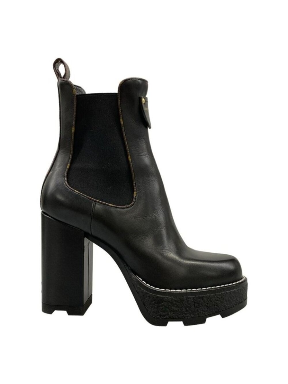 Louis Vuitton Short Boots 36.5 Black Monogram Canvas Leather - Picture 4 of 11